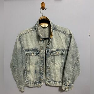 H&M Blue and Tan Denim Jacket